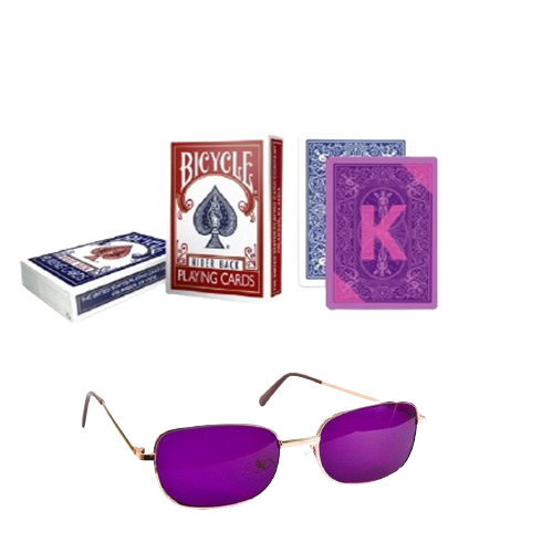 Bicycle Rider Back Playing Cards and See-Through Glasses