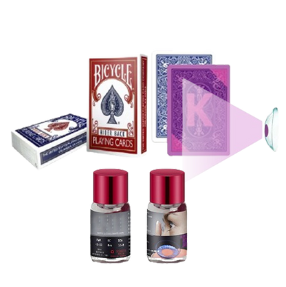 Bicycle Rider Back Playing Cards and Contact Lenses