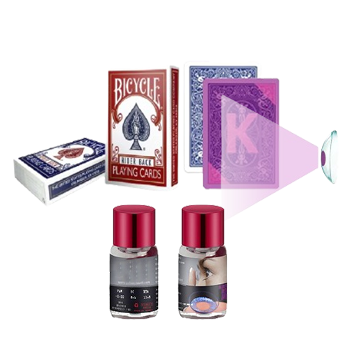 Bicycle Rider Back Playing Cards and Contact Lenses